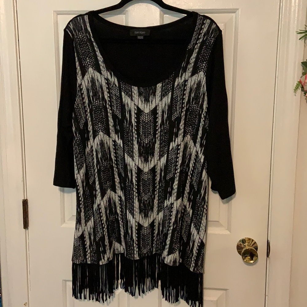 Karen Kane Shirt w/ Fringe